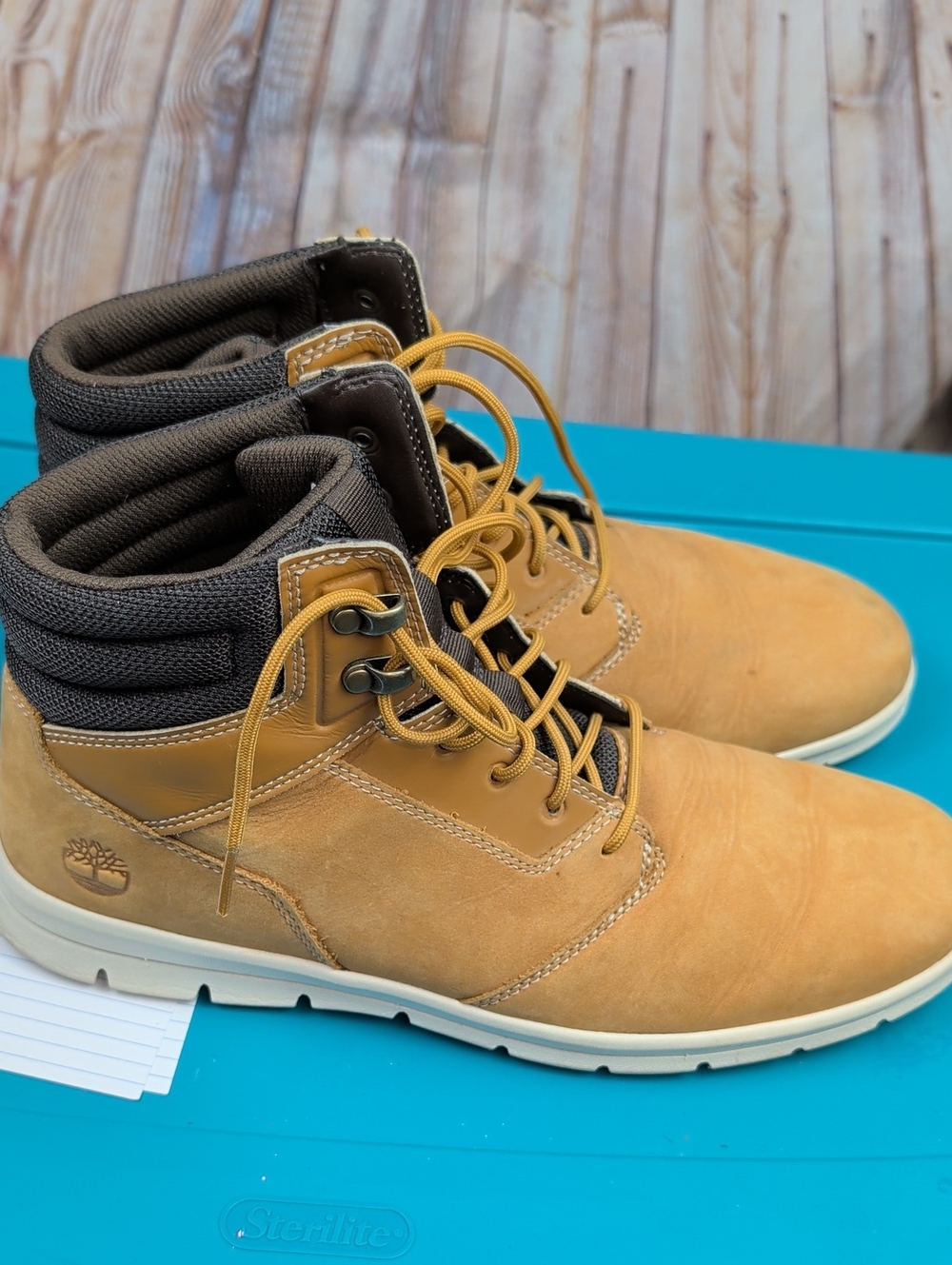 Timberland Men’s Wheat Nubuck Lace-Up Boots 10